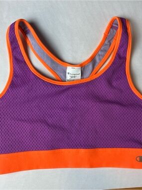 Champion Sports Bra Purple XL Wide Band Racer Back NWT Seamless Mesh Yoga Gym